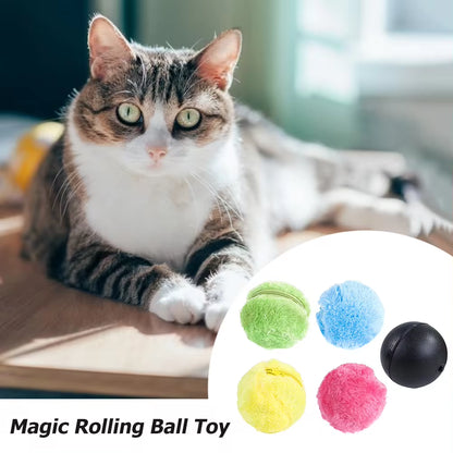 Automatic Interactive Plush Rolling Ball Toy for Dogs and Cats