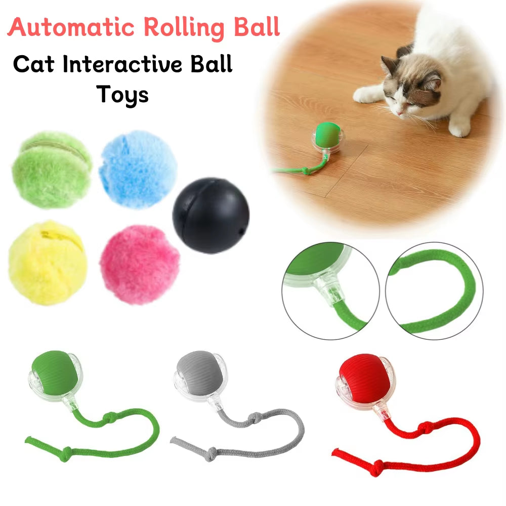 Automatic Interactive Plush Rolling Ball Toy for Dogs and Cats