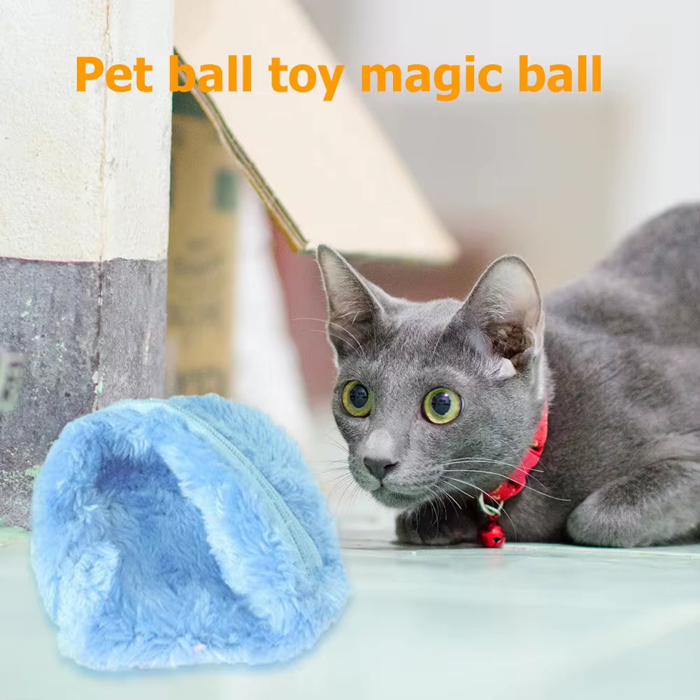 Automatic Interactive Plush Rolling Ball Toy for Dogs and Cats