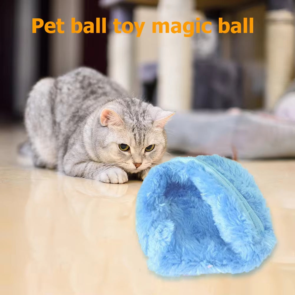 Automatic Interactive Plush Rolling Ball Toy for Dogs and Cats