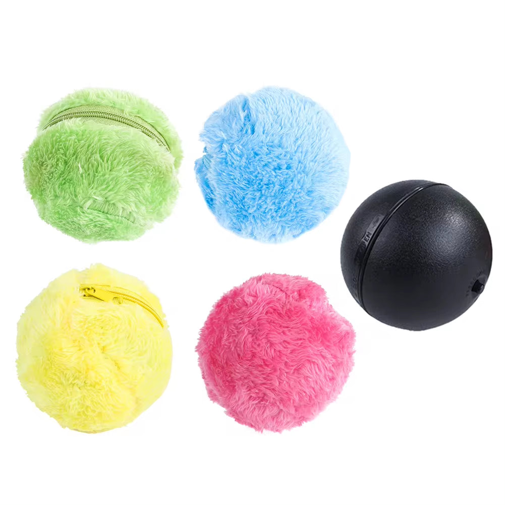 Automatic Interactive Plush Rolling Ball Toy for Dogs and Cats
