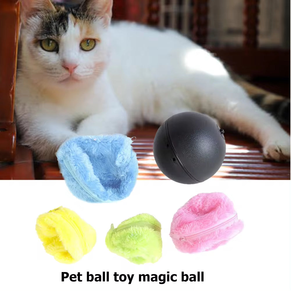 Automatic Interactive Plush Rolling Ball Toy for Dogs and Cats